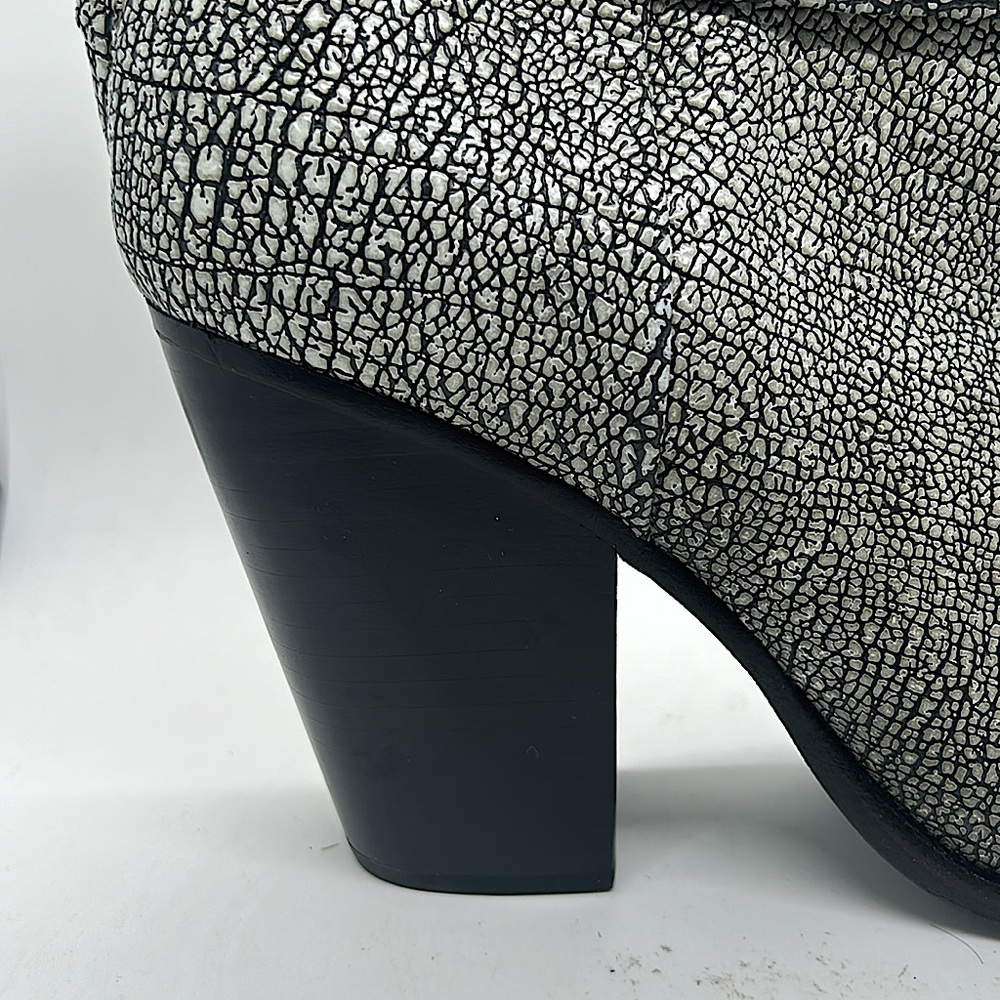 Rag & Bone Grey Crackled Leather Heel Ankle Boots Booties Shoes **Sz 40/Sz 10** - Picture 6 of 8